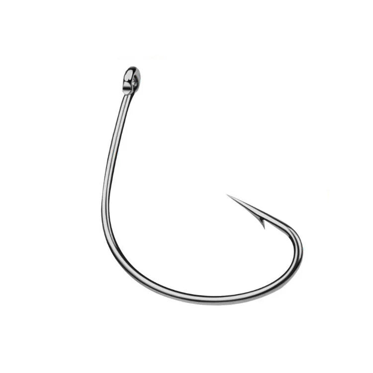 WEIHE 2/0#-4# 100pcs/bag 37753 Fishing Hooks High Carbon Steel Wacky Weedless Worm Wide Fishing Hooks for Bass Fishing