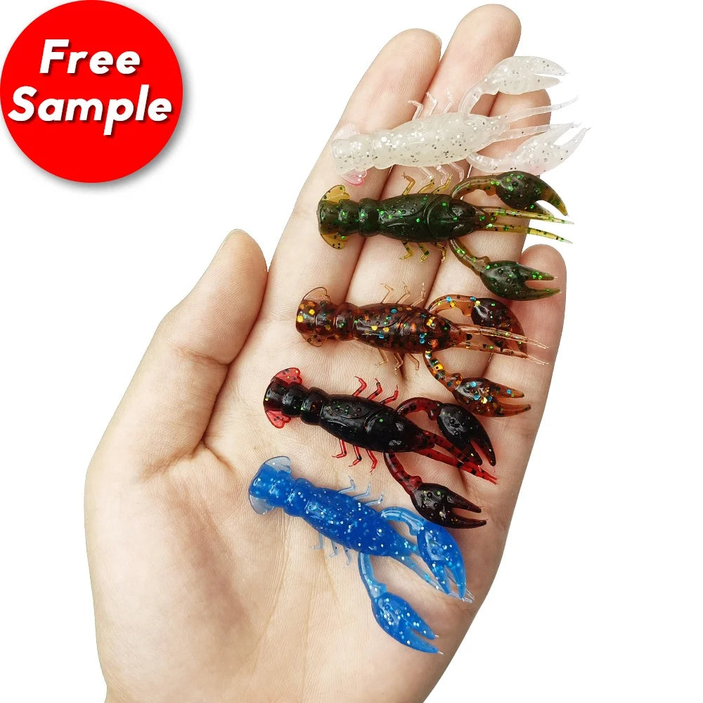 Newbility 5cm 2g Soft Plastic Artificial Sea Bass Shrimp Crayfish Fishing Lures Bait