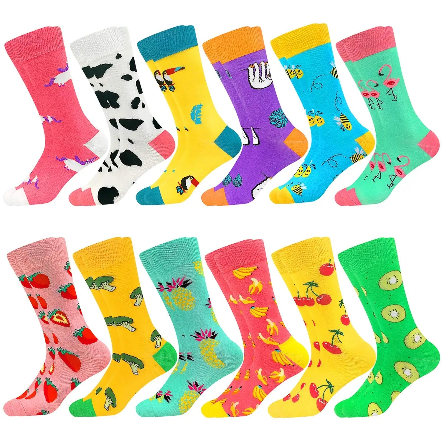 Whale Wholesale Colorful Fruit Animal Festival Funny Daily Custom Logo Crew Cotton Tube Women Men Socks