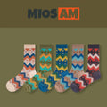 Top Quality Fashion Men's Thick Combed Cotton Breathable comfort Crew Socks Ethnic Retro Anti-odor Knitting Gentlemen Socks
