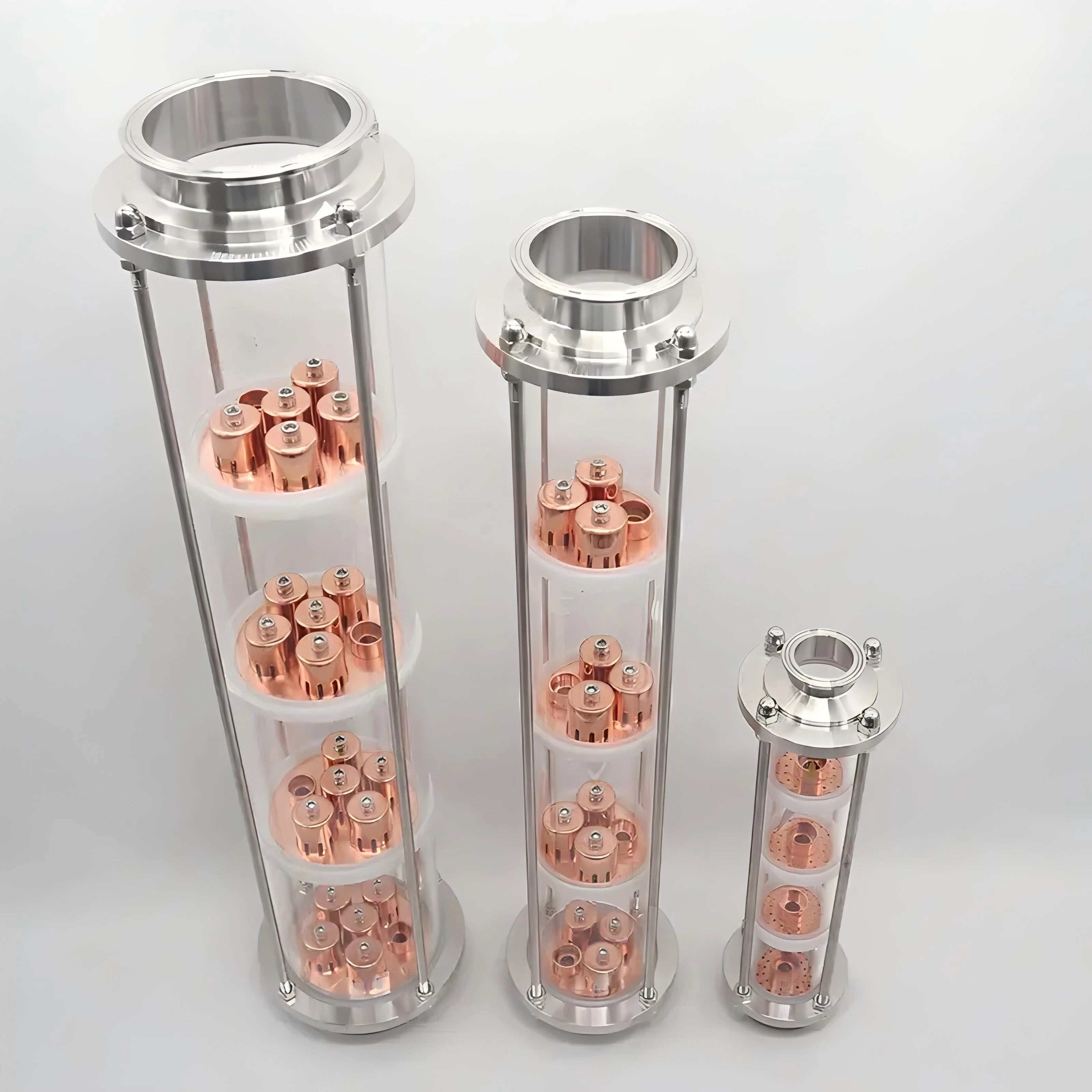 Aohoy Stainless Steel 304 Crystal 2" 3" 4" Copper Distillation Bubble Plate Reflux Column Moonshine Stills Sight Glass
