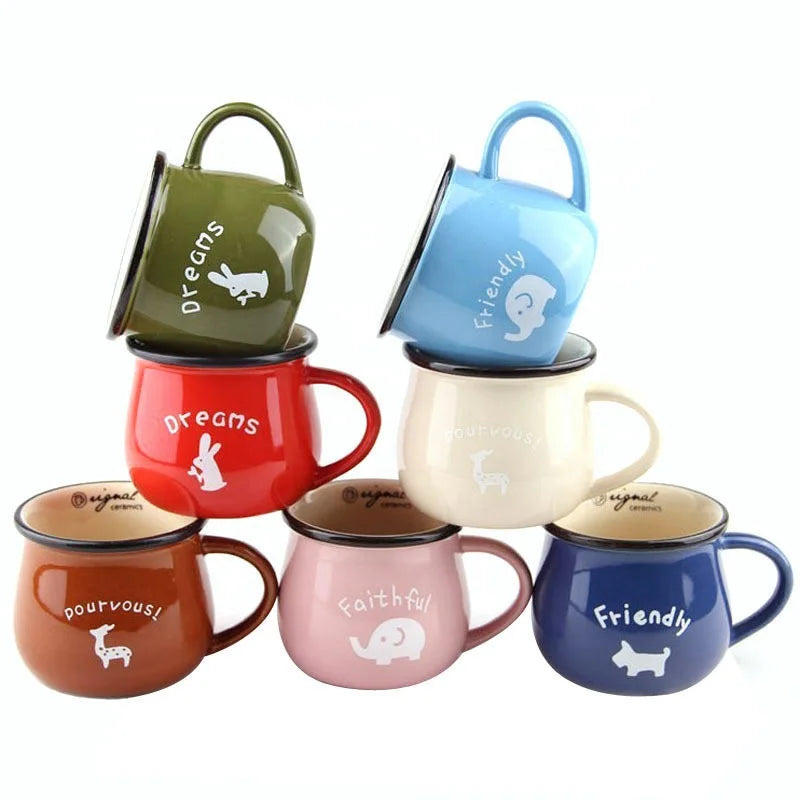Retro Vintage Ceramic Cup European Style Breakfast Mug Enamel Cup Personalized Coffee Milk Ceramic Biscuit Mug