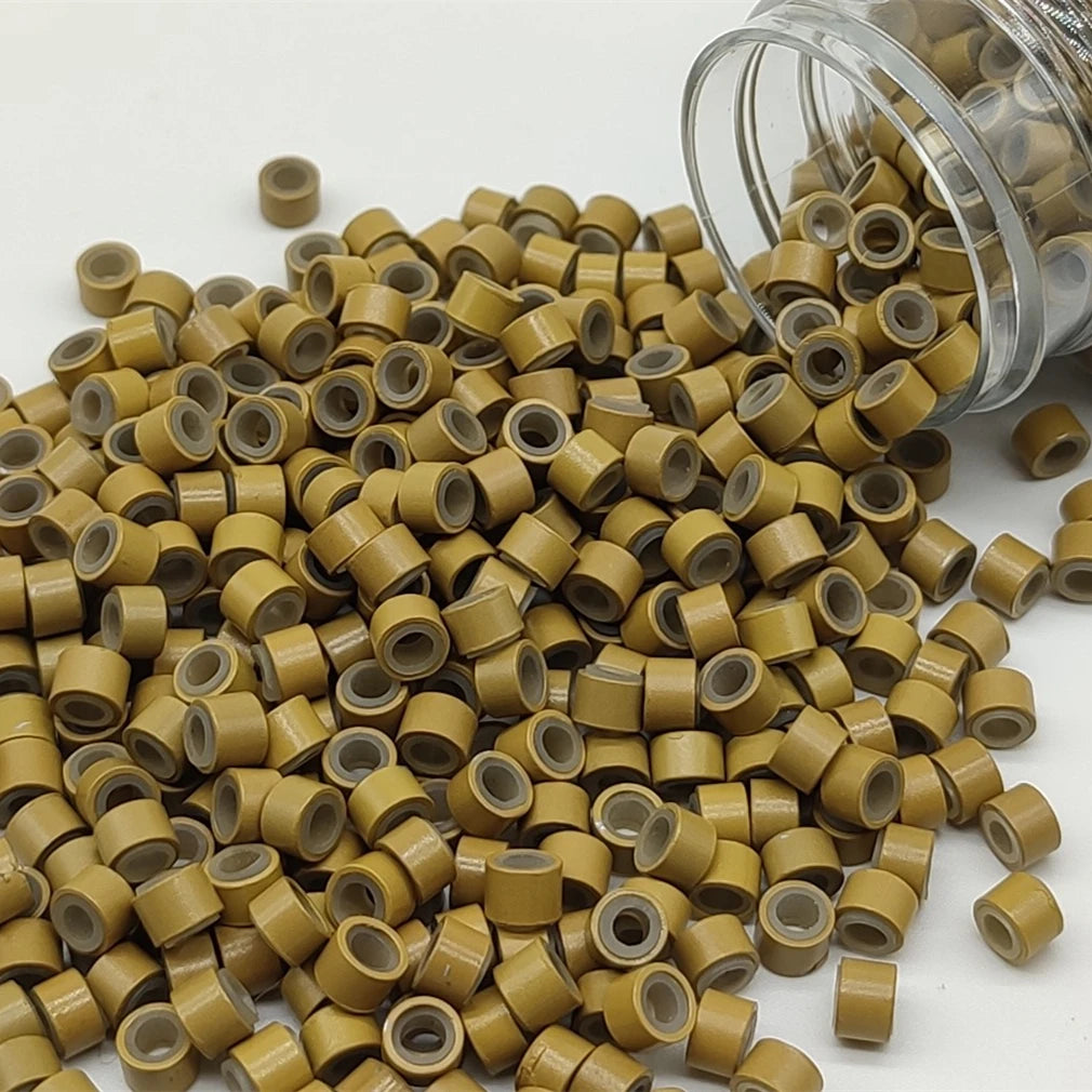 Wholesale Hair Extension Tools 1000pcs 4mm Silicone Lined Nano Micro Rings Hair Extension Bead Aluminum Silicone Micro Ring