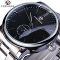 Forsining New Mens Mechanical Automatic Watches Top New Luxury Silver Stainless Business Fashion Clock Classic Man Gift