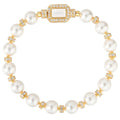 2024 New High-Grade Zircon Beads High Shine Gray and White Pearl Bead Bracelet for Women Jewelry Gifts Customized