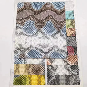 2024 Fashion Embossed Elastic Waterproof Snake Print PVC Leather for Ladies Shoes Handbags Car Seat Decorative Use