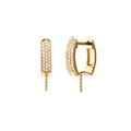 Real 18K Jewelry Gold Semi Mount Diamond Hoop Earrings Mounting for Pearls 12mm