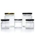 Wholesale Factory Round Shape 12oz Food Grade Cheap Empty clear Jam Honey Glass Jar with Metal Lid