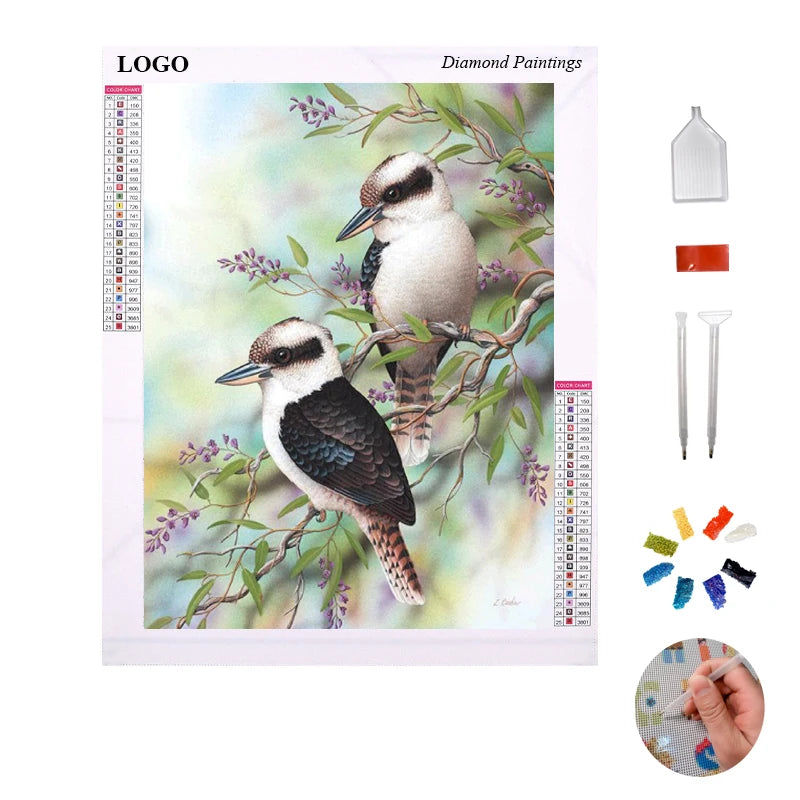 Full Round Drill With Framed Diamond Painting Bird and Elf Home Wall Hanging Decor Diamond Embroidery Diy Art Crafts for Adults