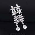 Custom Fashion Charms 18K Solid White Gold Moissanite Dangle Chandelier Bridal Earring