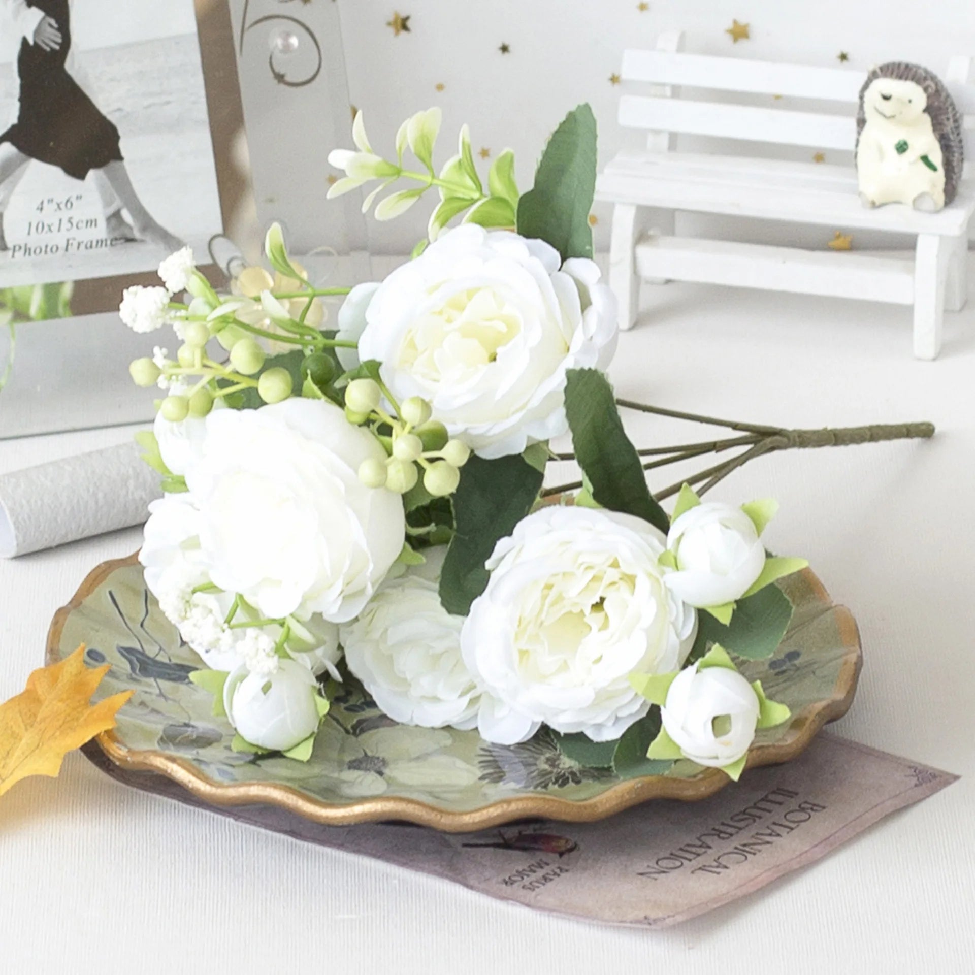 AF11512 Simulation Peony Western Artificial Plastic Flower Wedding Party Bridal Bouquet Home Decor Home Decoration Flower