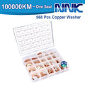 NNK Hot Sale 568 Pcs Copper Washer Assortment -Seal Gasket Ring Copper Gasket Stainless Steel Brass Copper Washer Kit