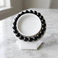 Handmade Shungite Gemstone Beads Bracelet 8mm Natural Stone Stretch Bracelet Unisex Healing Crystals for Gift