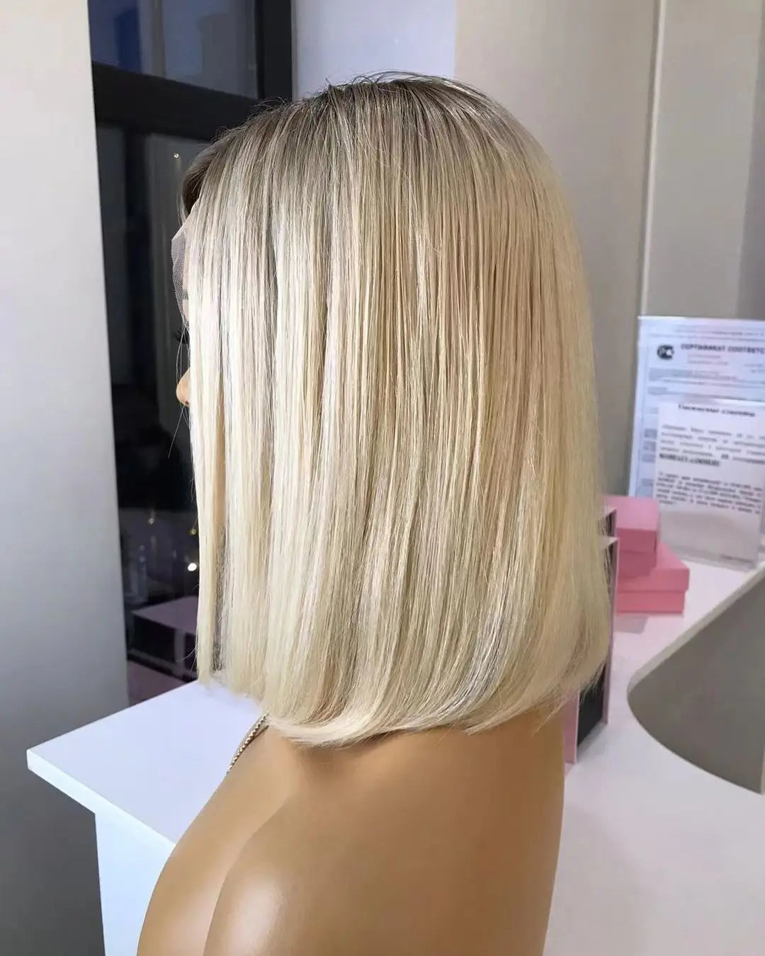 Vendor Cuticle Aligned Natural Hairline Highlights Blonde Bob Wig 100% Unprocessed Raw Hair HD Lace Frontal MegaBDM