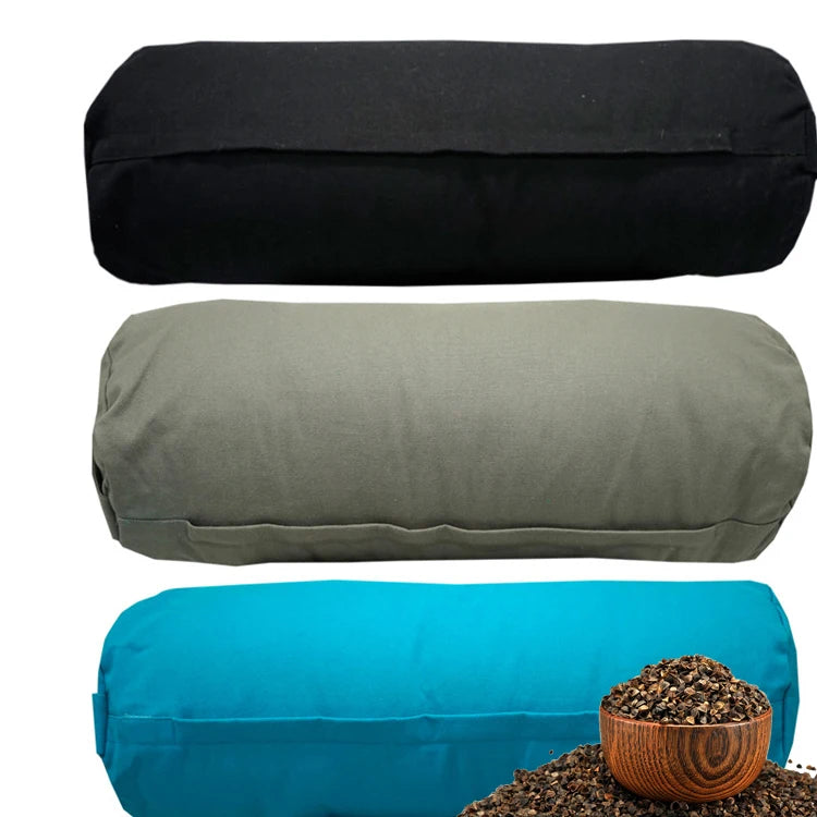 Anti Slip Washable Yewayoga Organic Handles Cotton Buckwheat Removable Rectangle 65x28x28cm Soft Durable Cushions Yoga Bolster