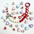 Macaron Color Drop Nectarine Heart DIY Mobile Phone Chain Beading Material Acrylic Lucite Beads 12mm Mixed Colors Jewelry Making