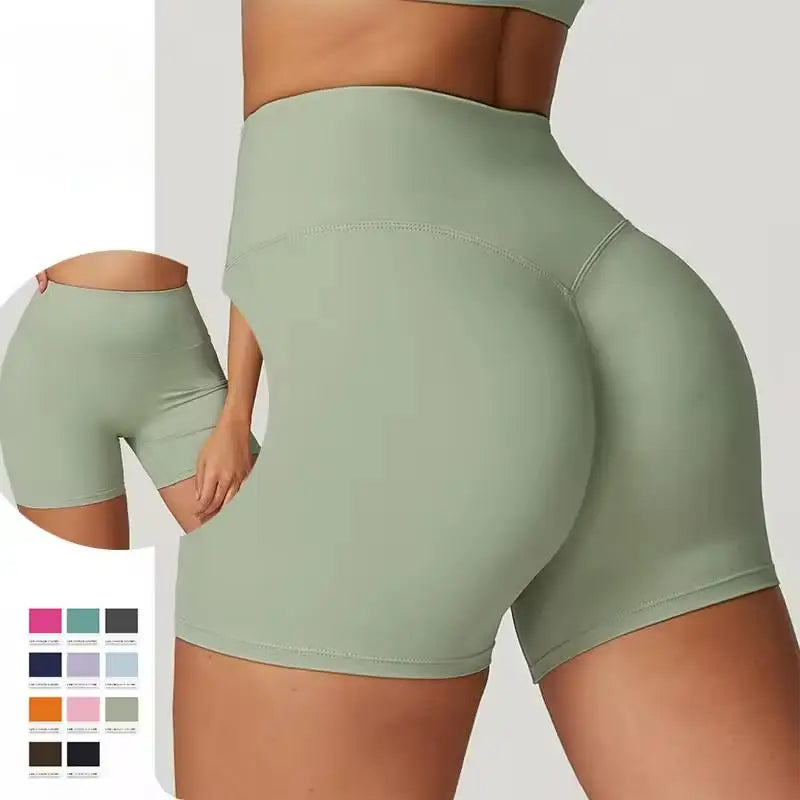 Women's High-Waist Butt-Lifting Skinny Sports Shorts Casual Design for Yoga Running Fitness