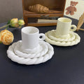 Korean ins creative twist ceramic tableware simple ceramic plate dessert salad plate mug