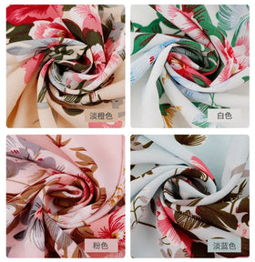 Henry'S New Design Big Floral Stretch Double Wrinkle Chiffon Print Fabric for Summer Shirts & Dresses.