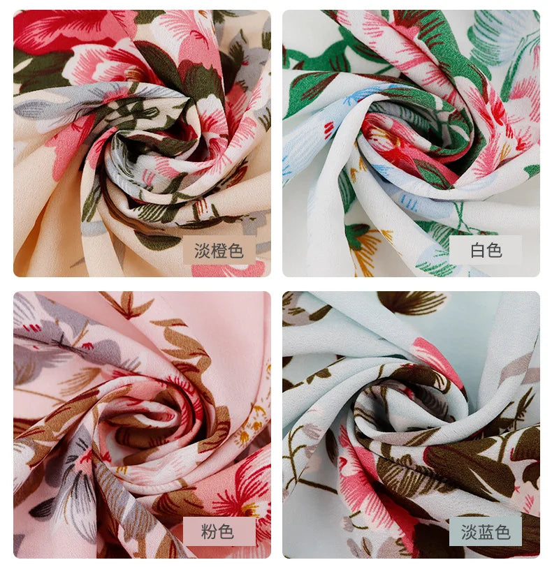 Henry'S New Design Big Floral Stretch Double Wrinkle Chiffon Print Fabric for Summer Shirts & Dresses.