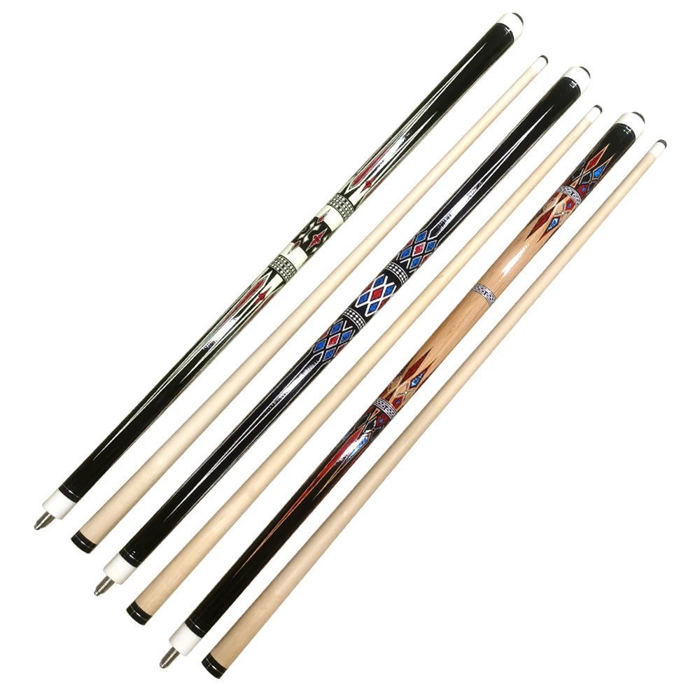Factory Hot Sale 13mm Tip 1/2 Maple Pool Cue Stainless Steel Snooker & Billiard Cues with Fastening Interface Connection