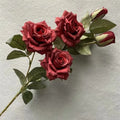 TB-2632 Top Quality 85cm Yellow White Pink Artificial Silk 5 Heads Spray Rose for Home Wedding Decoration