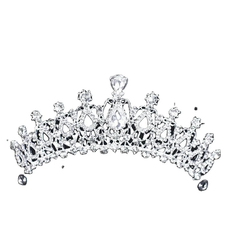 Wedding Crown Headband Bridal Tiara Crown Hair Accessories Hot Sale Argent Color Crystal Show Pageant Princess Crystal Party 86g