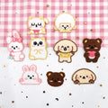 Self Adhesive Kawaii Cartoon Furry Dog Bear Cat Rabbit  Patch for Decoration