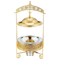 Hotel Restaurant Catering Buffet Food Warmer Chaffing Dishes Stainless Steel Luxury Gold Plated Hanging Lid Chafing Dish Set