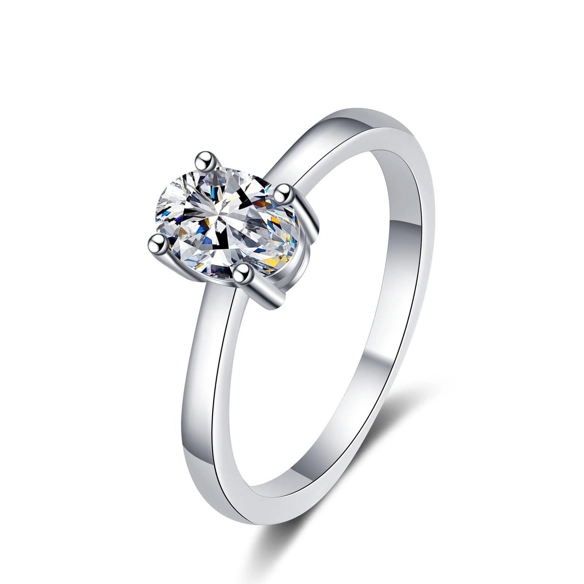 Claw Setting Oval Moissanite Jewelry Making Supplies 925 Sterling Silver Wedding Jewelry