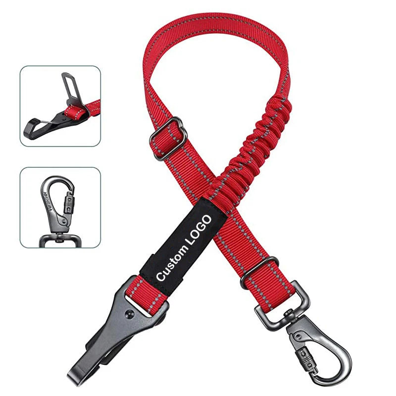 Custom Dog Supplies Accessories Car Safety Seatbelt Dog Elastic Adjustable Leash Pet Dog Seat Belt