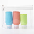 Refillable Cosmetic  Liquid Silicone Bottle  Portable Silicone Dispensers Travel Storage Bottle with Bottom Brush