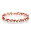 Ouj  Women's Fashion Colourful Zircon Charm Bracelets Popular Bangles for Girls Trendy Gifts Accessories