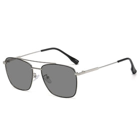 Latest Color-Changing Anti-Blue Glasses Retro Metal Double Beam Optical Glasses Frame for Men Popular Anti-Blue Glasses