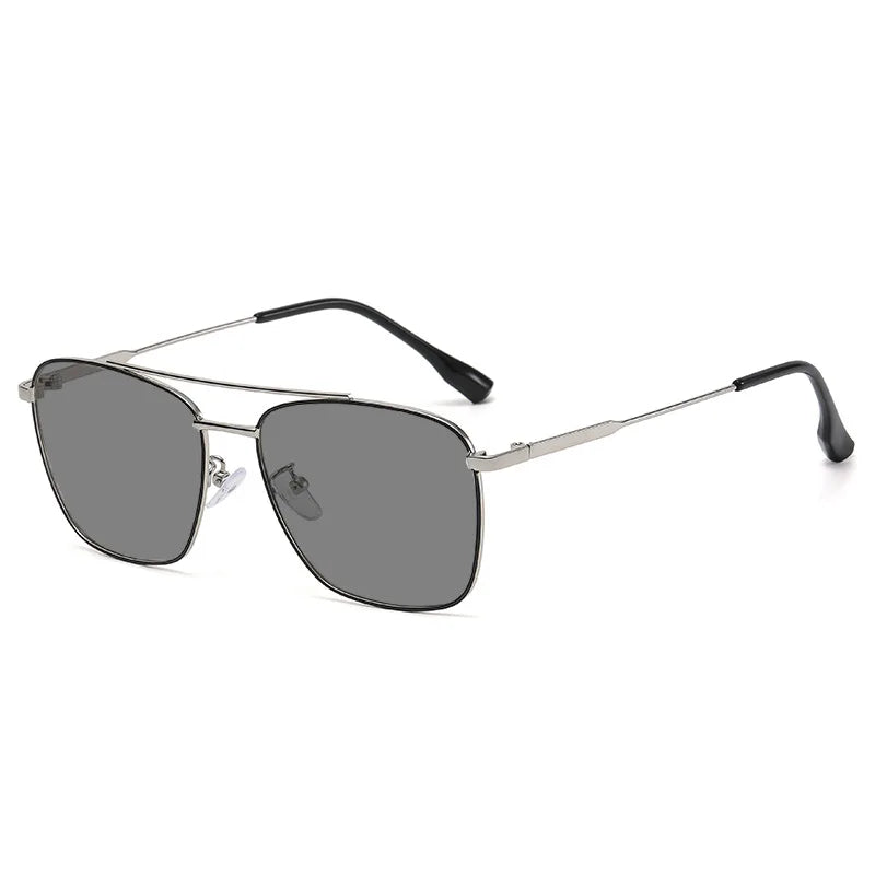 Latest Color-Changing Anti-Blue Glasses Retro Metal Double Beam Optical Glasses Frame for Men Popular Anti-Blue Glasses