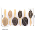 Boar Bristles Brush Hair for Women with Nylon Bristles Oak Wood Handle Private Label Comb