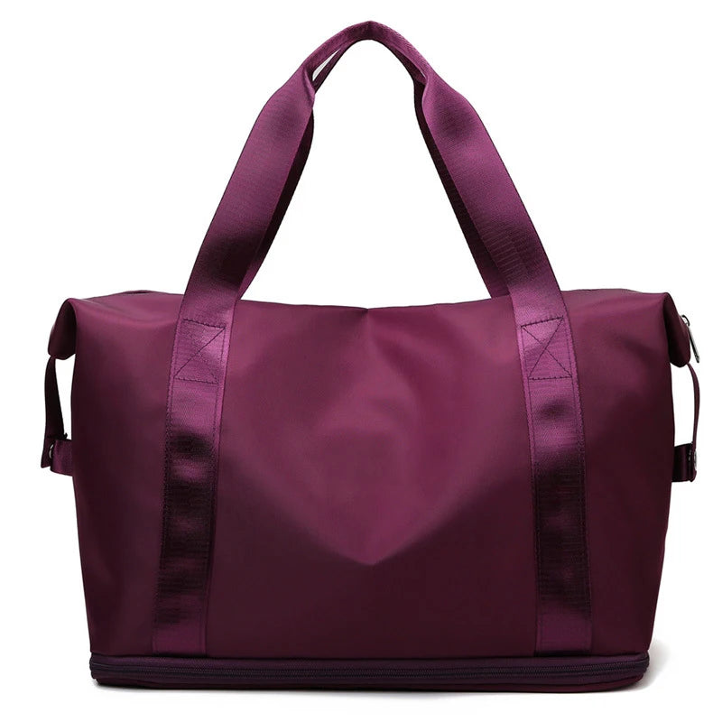 Travel Women Overnight Bag Custom  Weekender Tote Sports Gym Fitness Duffle Bag With Wet Dry Separation Travel Bags