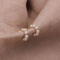 Mother Day Gifts 2021 Trendy Freshwater Pearl Accessories Earrings Gold Plated Jewelry Real Pearl Hoop Earring Jewelry Sets