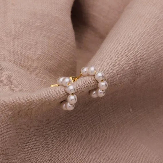 Mother Day Gifts 2021 Trendy Freshwater Pearl Accessories Earrings Gold Plated Jewelry Real Pearl Hoop Earring Jewelry Sets