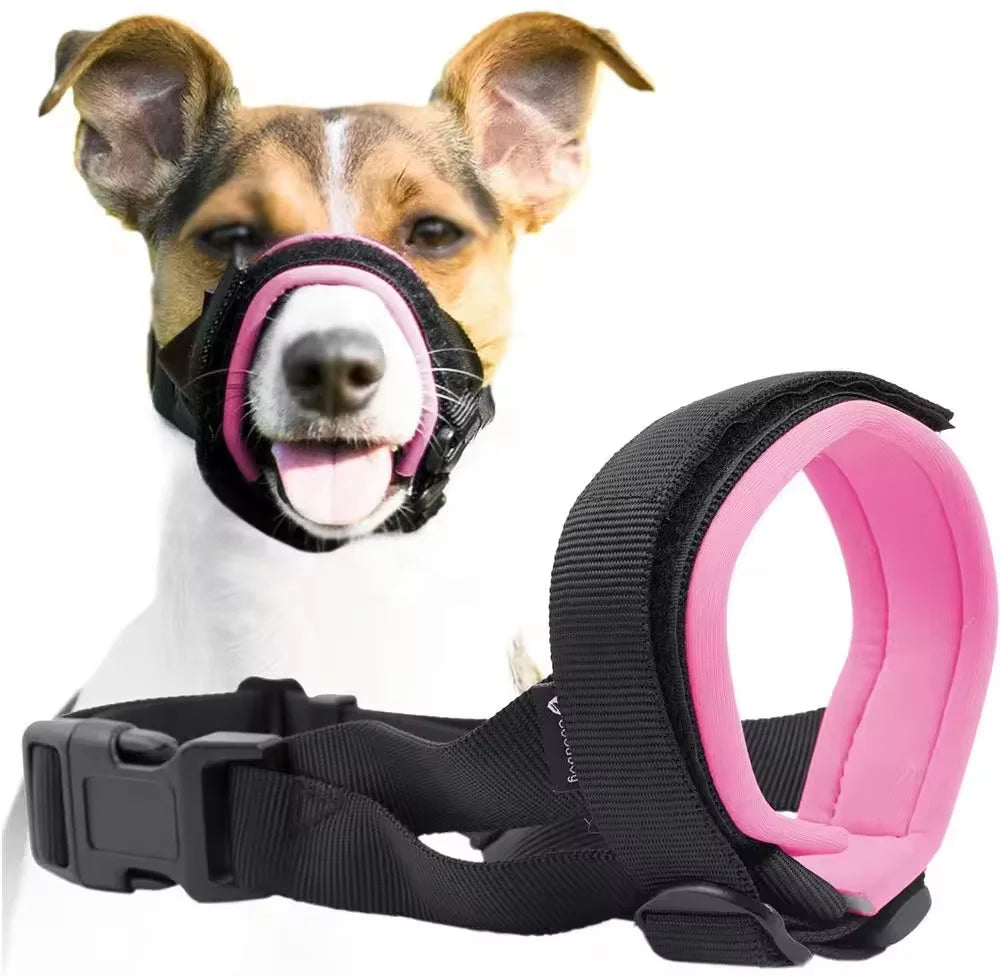 Hot Selling Iron & Nylon Breathable Adjustable Personalized Pet Dog Muzzle for Biting Barking Chewing