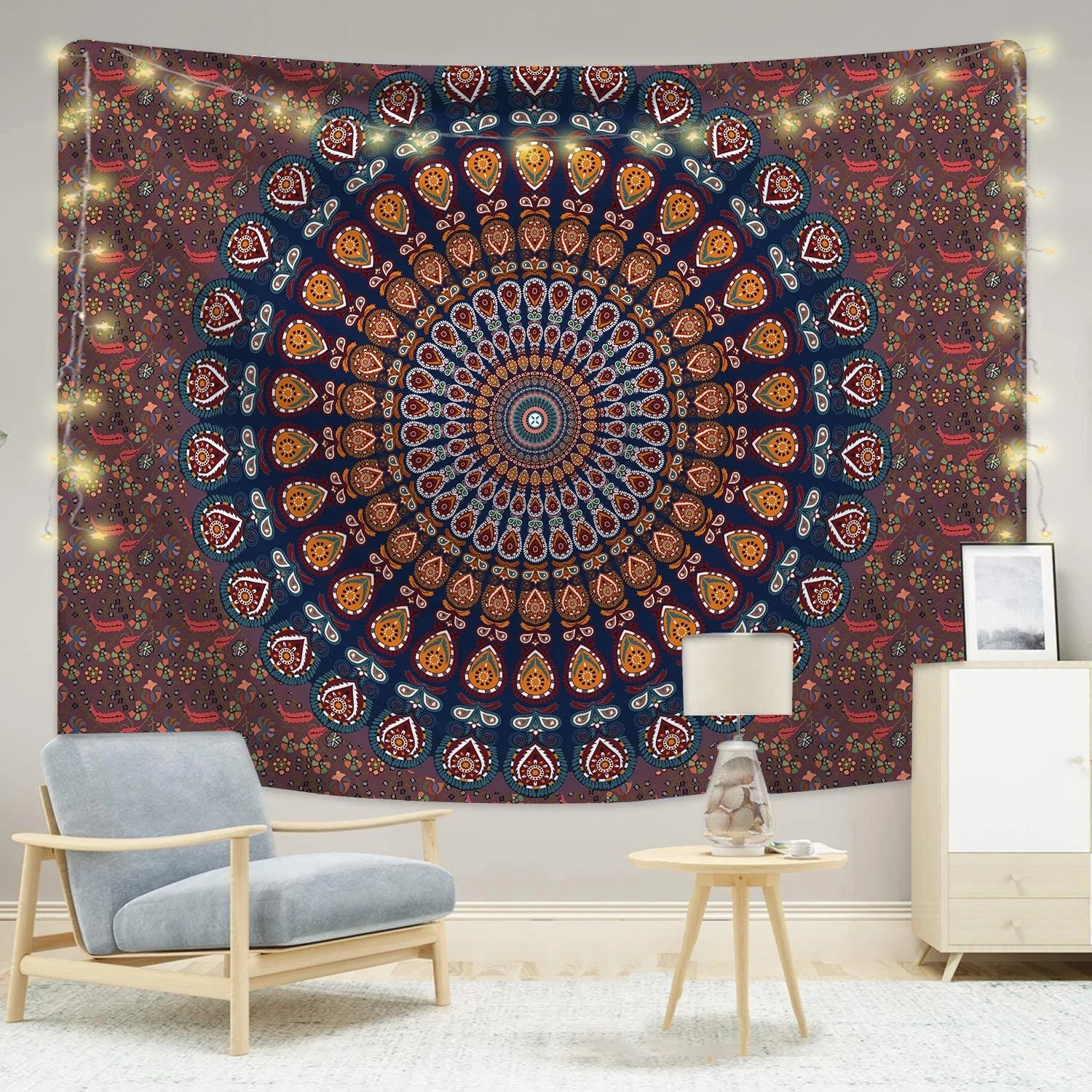 Mandala Series Hippie Maditation Psychedelic Refined Dorm Room Decor Background Cloth Door Curtain Poster Blanket Tapestry
