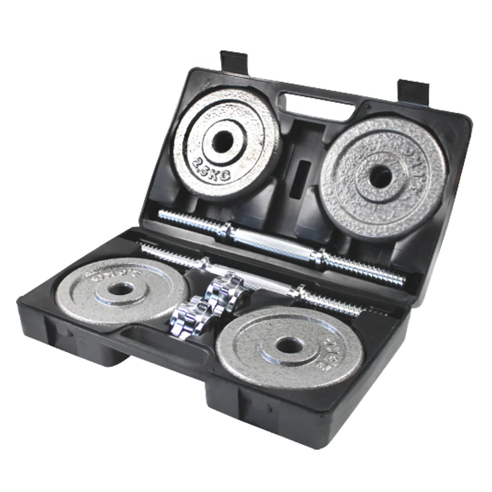 Free Weights Dumbbell Set Wholesale Gym Dumbbells Factory 20KG Cast Iron Dumbbell Set With Case