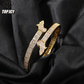 TOP ICY 5A CZ Map Bangle Hip Hop Iced Out 18k Gold Rhodium Plated Luxury Africa Bracelet Jewelry