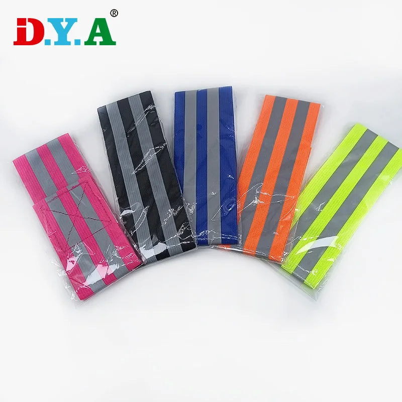 Wholesale Factory Custom Colorful Finished Product Reflective Polyester Elastic for Outdoor Sport Cycling Armband Safety Belt
