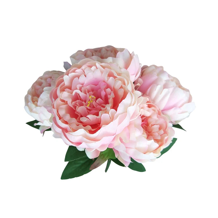 European Style Five Headed Round Peony Cheap Wholesale Artificial Flowers  Dekoration