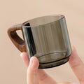 High Borosilicate Glass Office Cup Transparent Household Glass Tea Cup with Wooden Handle