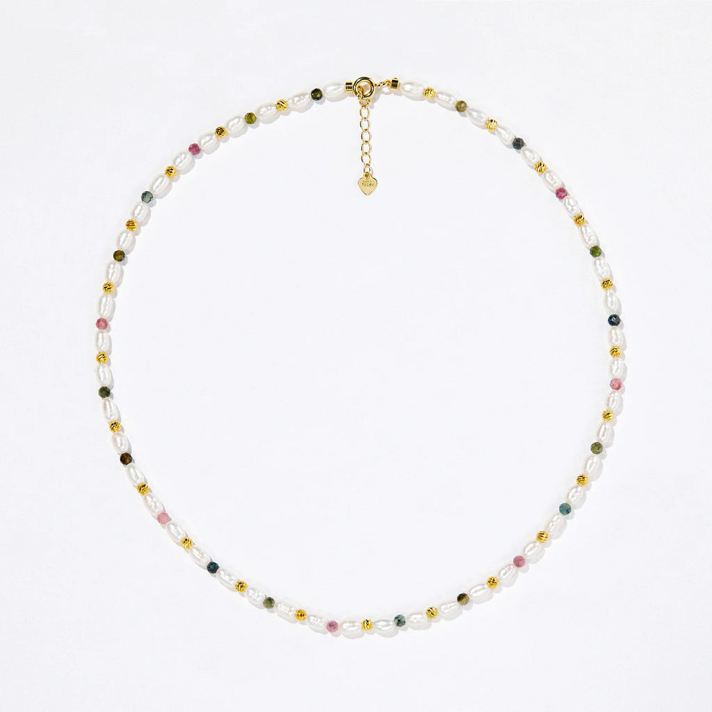 Prompt Delivery 925 Sterling Silver Freshwater Pearl Necklace Colored Gemstones Choker Fast Sample Delivery