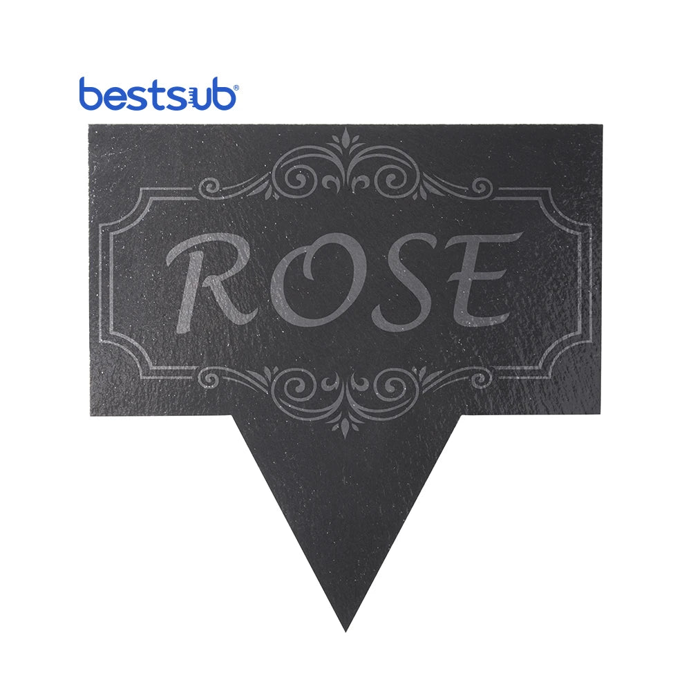 BestSub Wholesale 7" X 7" Engrave Blanks Stone Crafts Rectangle Wedding Garden Stake Double Sided Painted Waterproof