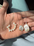 Custom Jewelry Stainless Steel Chain Baroque Pearl Pendant Necklace for Women Elegant Vintage Style Jewelry Wholesale