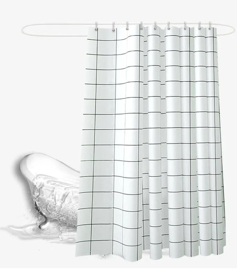 Modern Style Black and White Plaid Thick Waterproof and Mildew Proof Bath Shower Curtain PEVA Material Shower Curtain